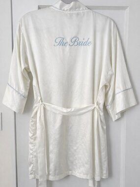 In Bloom by Jonquil "The Bride" Satin Robe White Bridal Getting Ready Robe